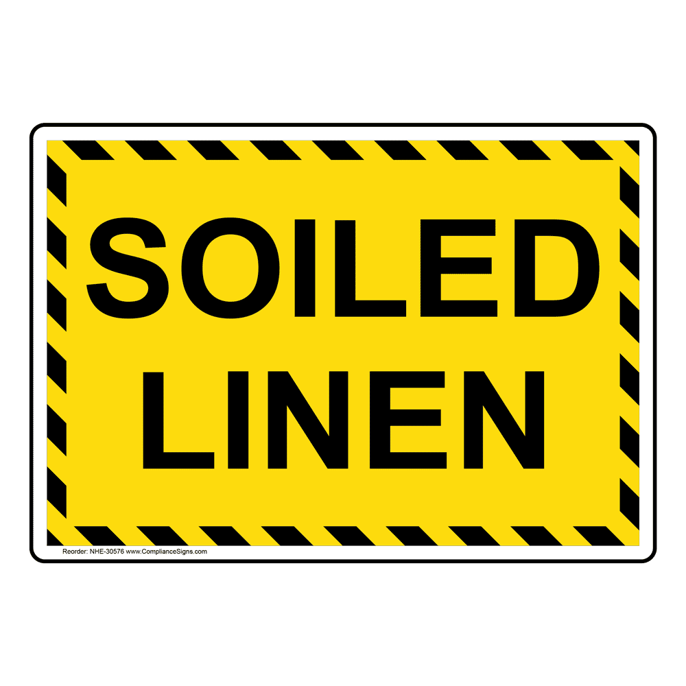 Yellow Soiled Linen Sign Or Label 6 Sizes