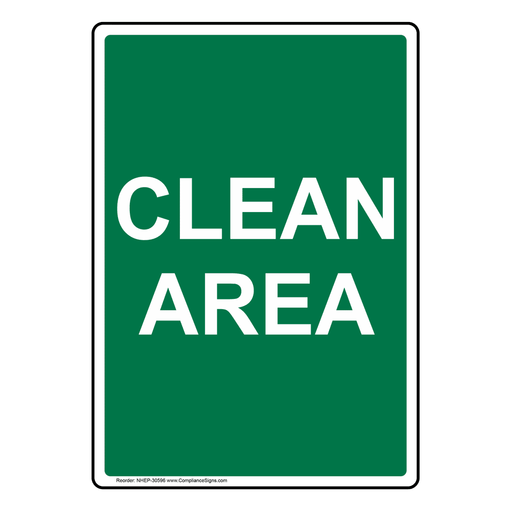 green-clean-area-sign-or-label-vertical