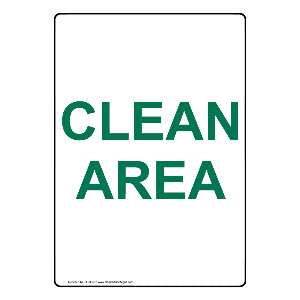 clean-area-sign-or-label-vertical-white