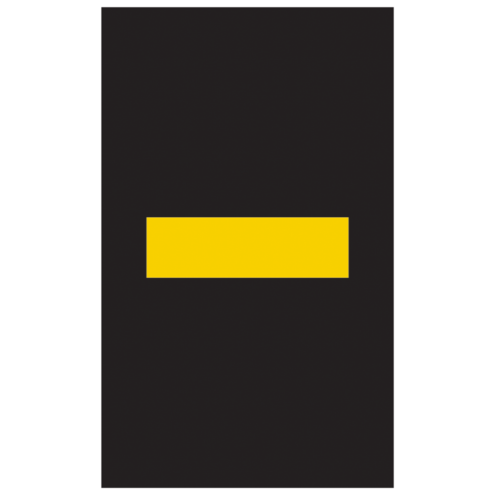 Reflective Yellow-on-Black Slash Symbol Label in 2 Sizes CS205194