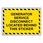 Generator Service Disconnect Located Behind Sign NHE-38216_YBSTR