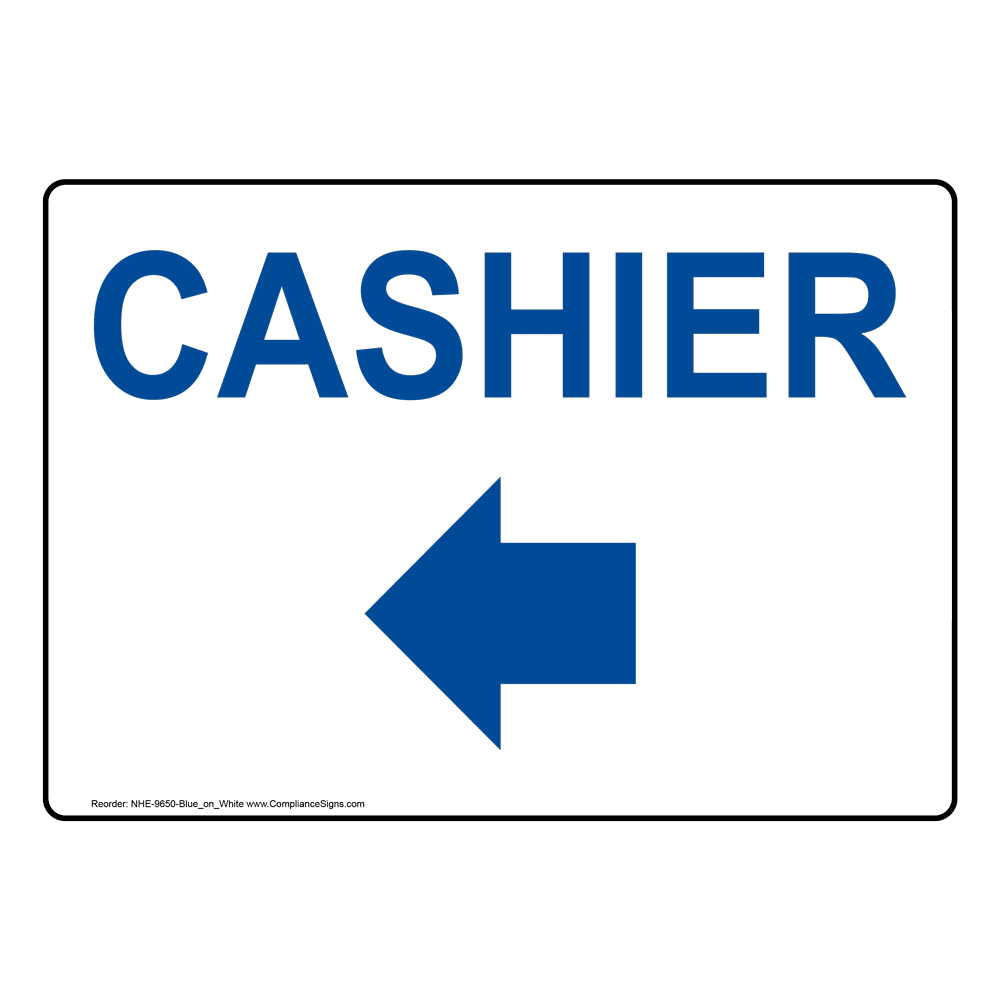 Single iCandy Combat Blue Background with White Font Cashier Office Business Retail Outdoor & Indoor Plastic Wall Sign 3x9 Inch 