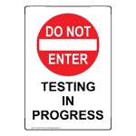 Portrait Testing In Progress Sign With Symbol NHEP-33198
