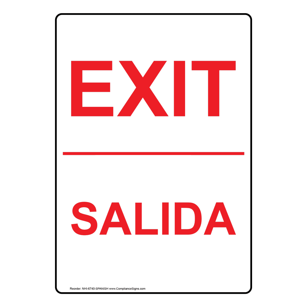 exit-bilingual-sign-nhi-6740-spanish