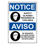 OSHA NOTICE Safety Glasses Required In This Area Sign ONI-5650-SPANISH
