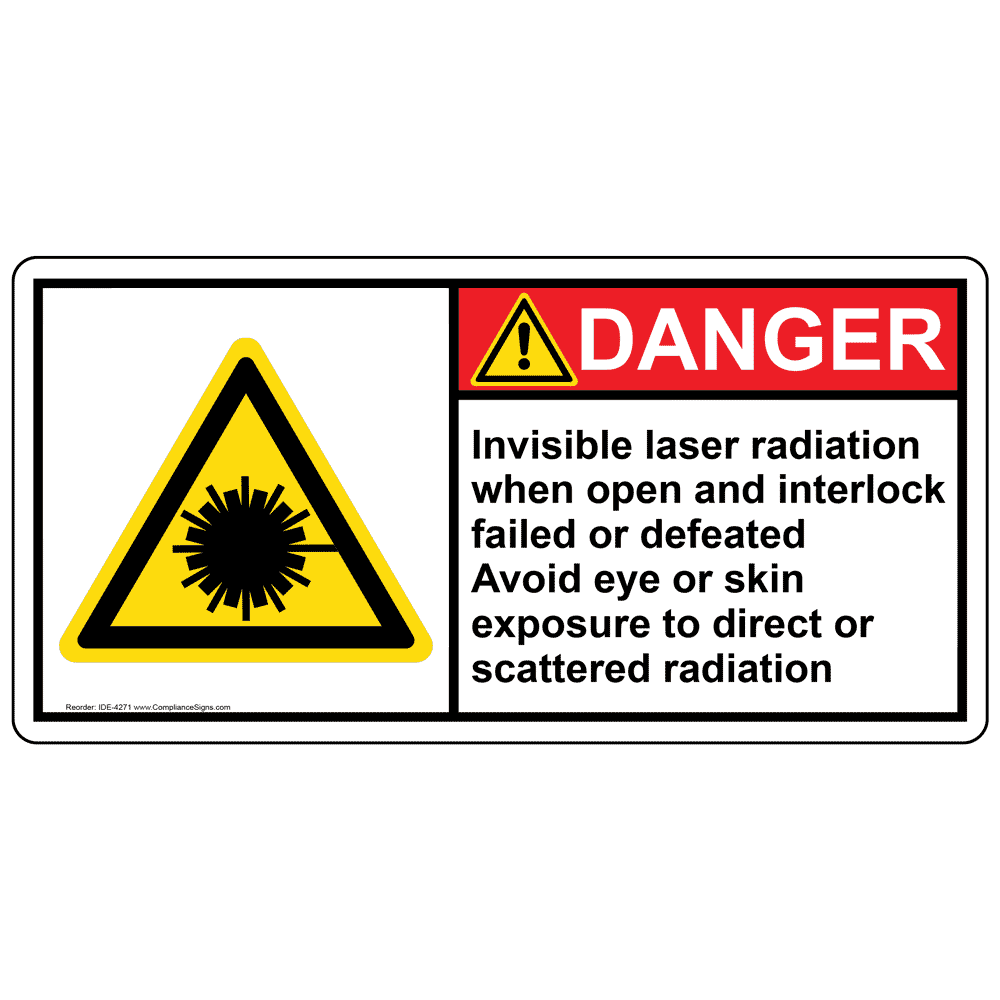 ISO Invisible Laser Radiation Avoid Eye Exposure Sign IDE 4271