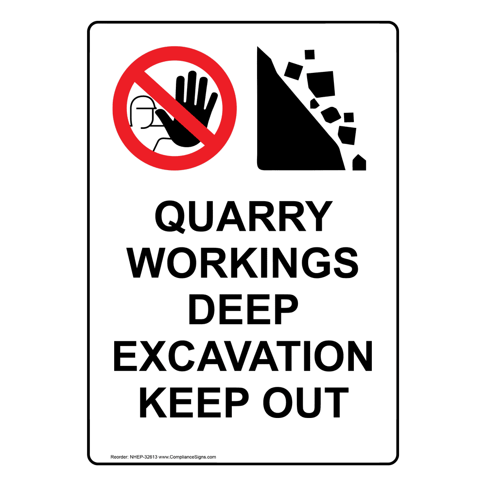 Vertical Sign - Mining - Quarry Workings