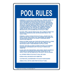 Pool Rules Sign NHE-15277-Kentucky Swimming Pool / Spa