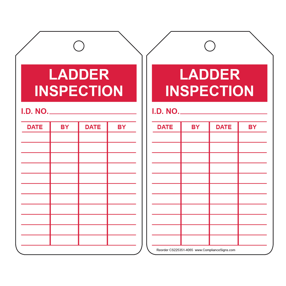 Safehouse Signs LT-423 Ladder Inspection Tags, 6X3, Laminated Tag Board