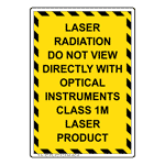 Portrait Laser Radiation Do Not View Directly Sign NHEP-33050_YBSTR