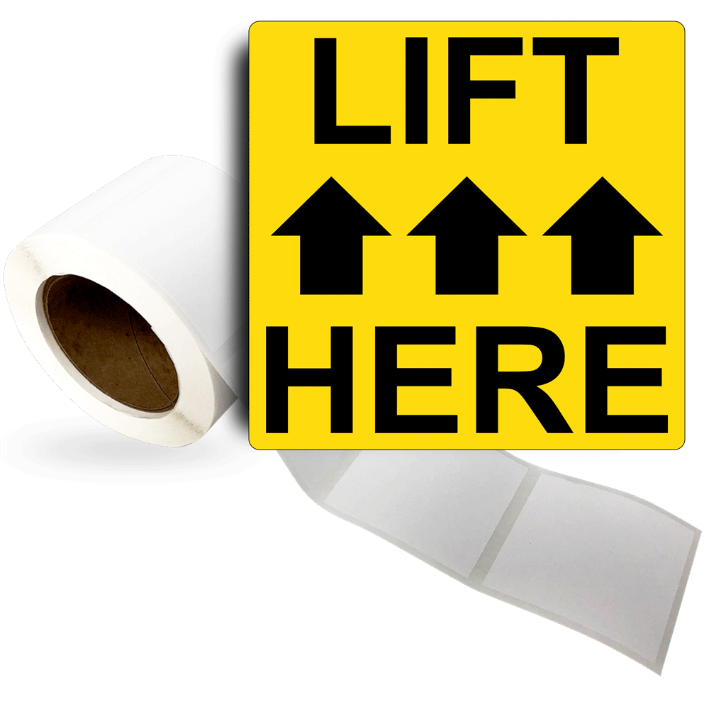 LIFT This Way Right Arrow Self Sign Adhesive Sticker Notice Gloss Finish 