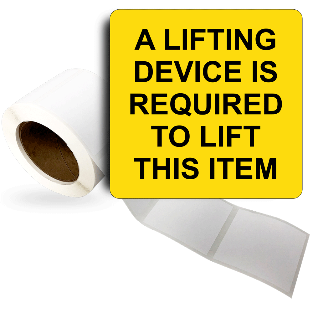 Roll Of Paper Labels A Lifting Device Is Required To Lift Us Made