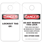 OSHA Danger Lockout Tag Of: Do Not Remove Tag CS699903