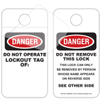 OSHA Danger Do Not Operate Lockout Tag Of:  Tag CS852651