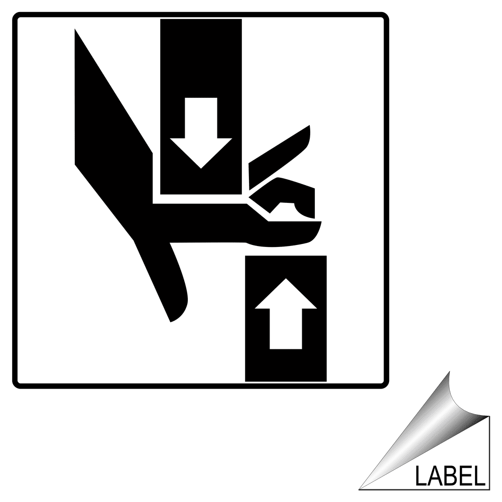 Do not touch pinch point symbol and text safety Sign. - Industrial