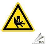Pinch Point Hand Symbol Label LABEL-TRIANGLE-23-R Machine Safety
