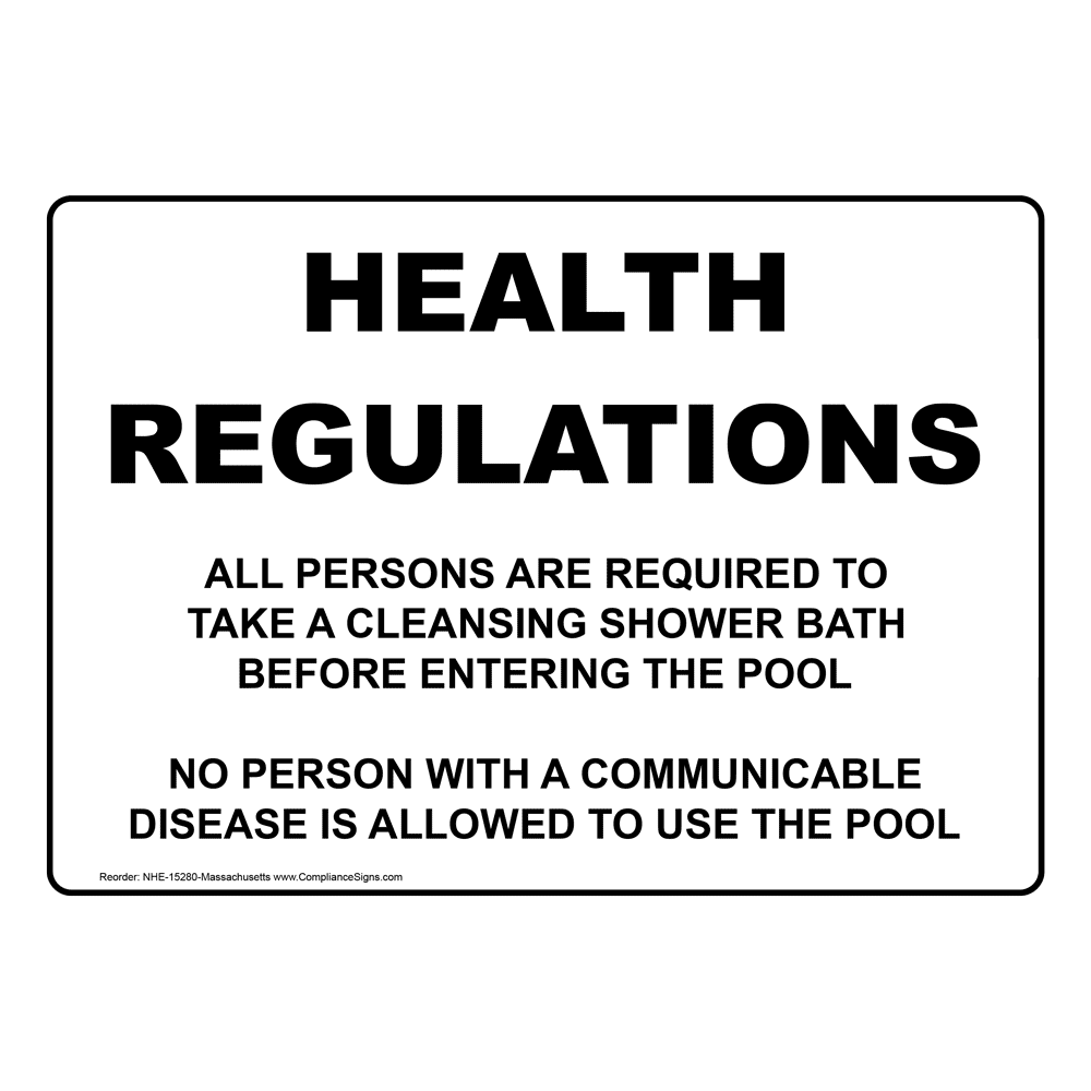 Health Regulations Cleansing Shower Bath Sign Nhe-15280-massachusetts