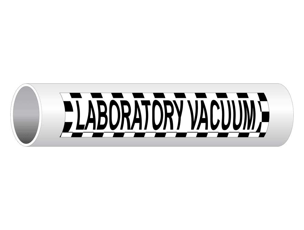Laboratory Vacuum Pipe Label PIPE15185BoxonBLKCKBD