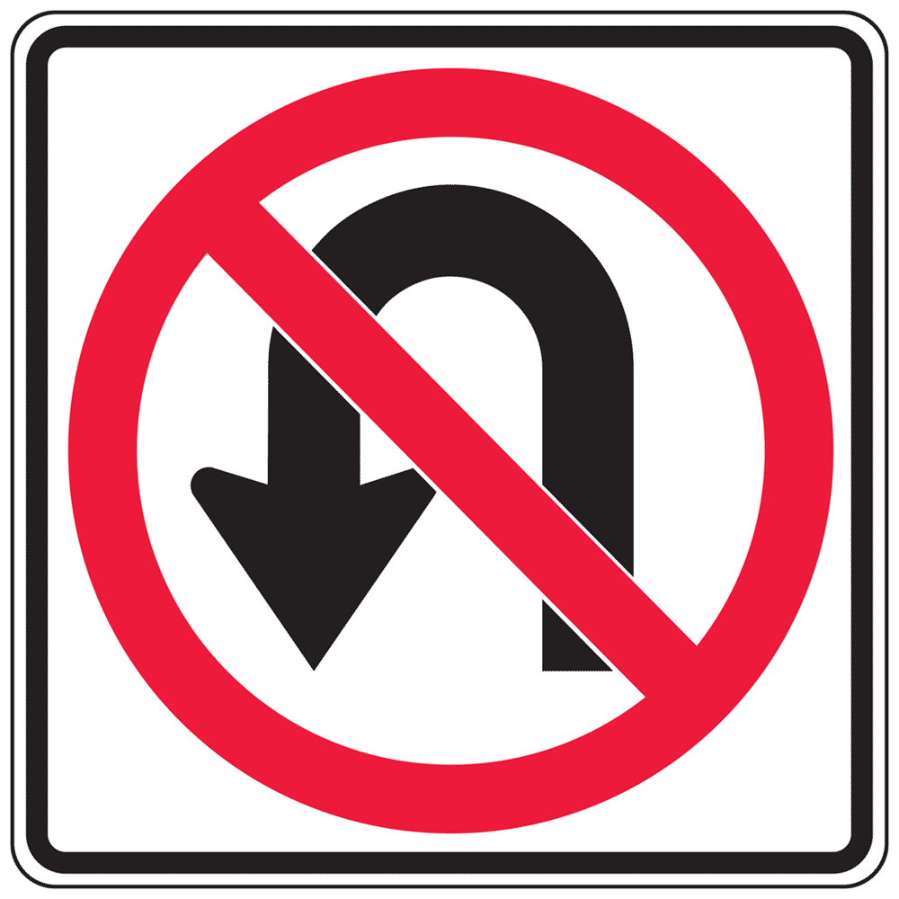 No U Turn Sign Federal MUTCD R3 4 Reflective Street Signs