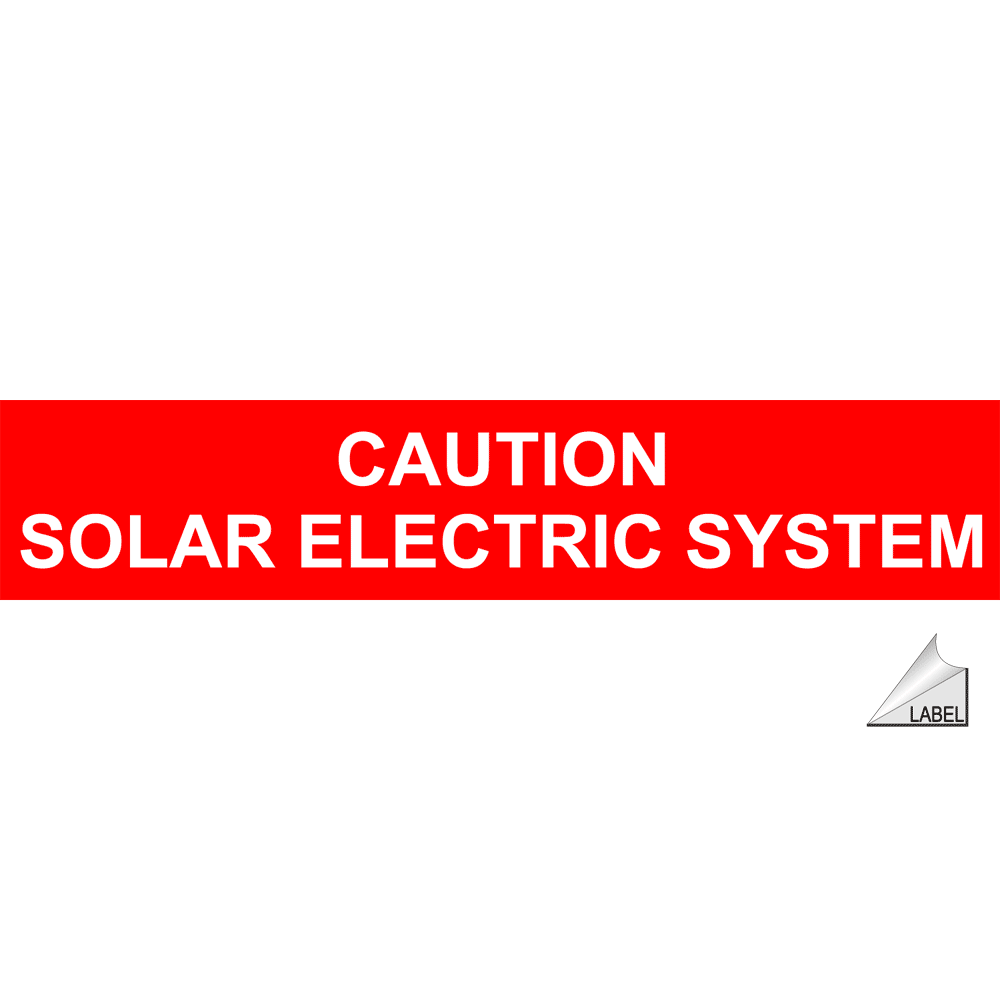 Electrical Solar Electric System Label / Sticker - Red Reflective