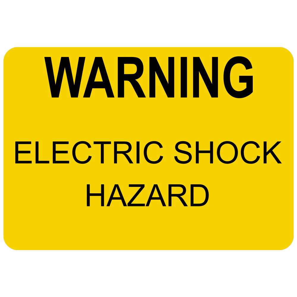 NEC Warning Electric Shock Hazard Engraved Sign EGRE-13299-BLKonYLW