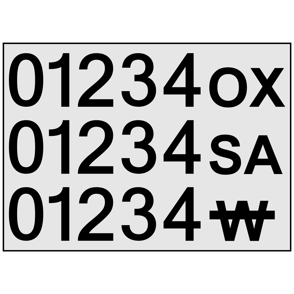 Number Label Sticker Kit for Blank NFPA Diamond Signs
