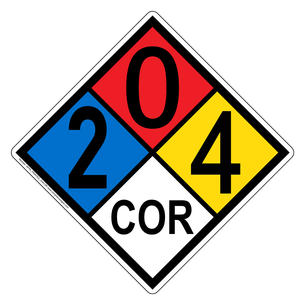 割引価格 NFPA Diamond Corrosive | Signs Label Hazard COR 4 0 2 その他