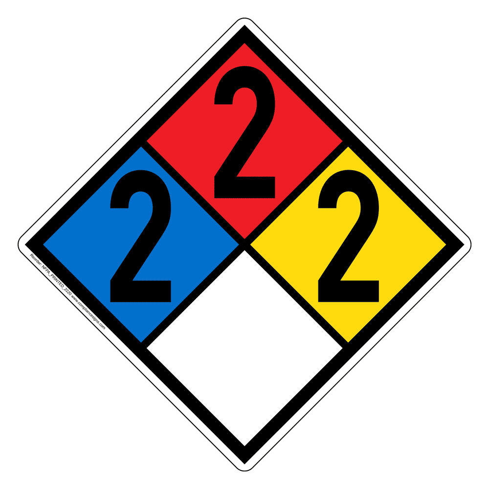 NFPA Diamond 2 2 2 0 Hazard Label Signs