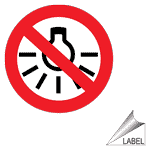 No Lights Symbol Label LABEL-PROHIB-02-a No Open Flame