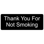 Thank You For Not Smoking Engraved Sign EGRE-595-WHTonBLK No Smoking