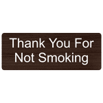 Thank You For Not Smoking Engraved Sign EGRE-595-WHTonKNA No Smoking