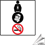 No Smoking Carcinogen Respirator Sym Label LABEL-PROHIB-01-14-31-a-R