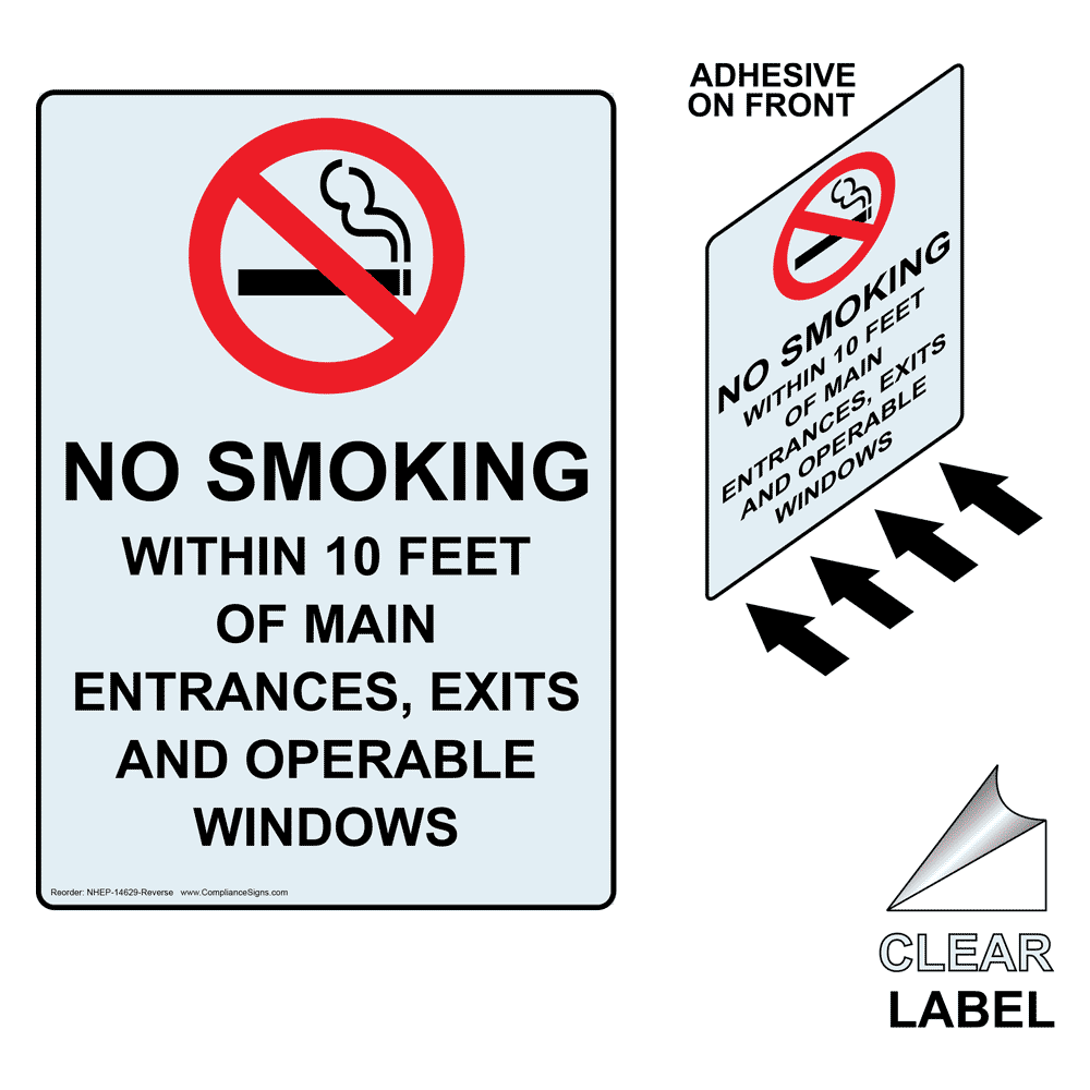 Portrait No Smoking Clear Label With Symbol NHEP-14629-Reverse