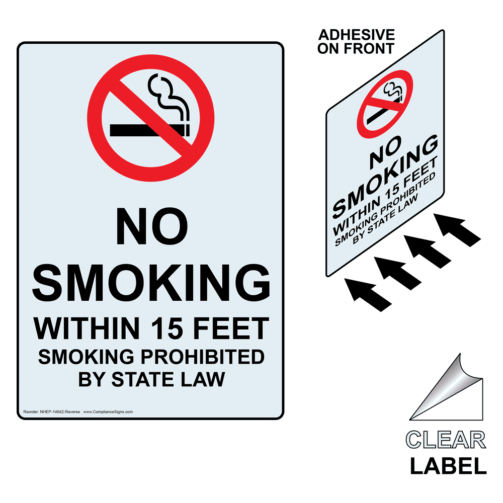 Portrait No Smoking Clear Label With Symbol NHEP-14642-Reverse