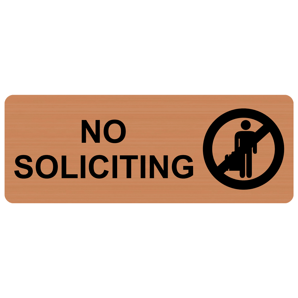 Cashew/Black Details about   No Soliciting Sign 