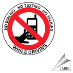 No Dialing No Texting No Talking While Driving Label LABEL-PROHIB-690