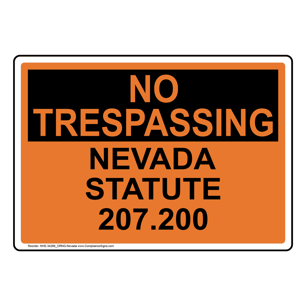 Nevada Statute 207.200 Sign NHE34286_ORNGNV