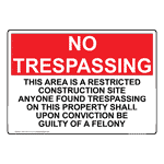 Restricted Construction Site Sign