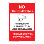 No Trespassing Video Surveillance Sign NHE-9543 No Trespassing