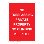 Portrait No Trespassing Private Property Sign NHEP-34295_RED