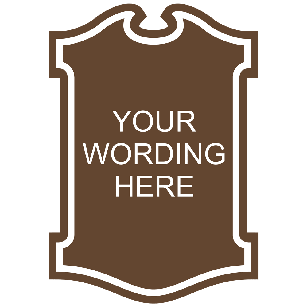 Your Wording Engraved Custom Office Sign EGRE-CUSTOM-M10-WHTonBrown