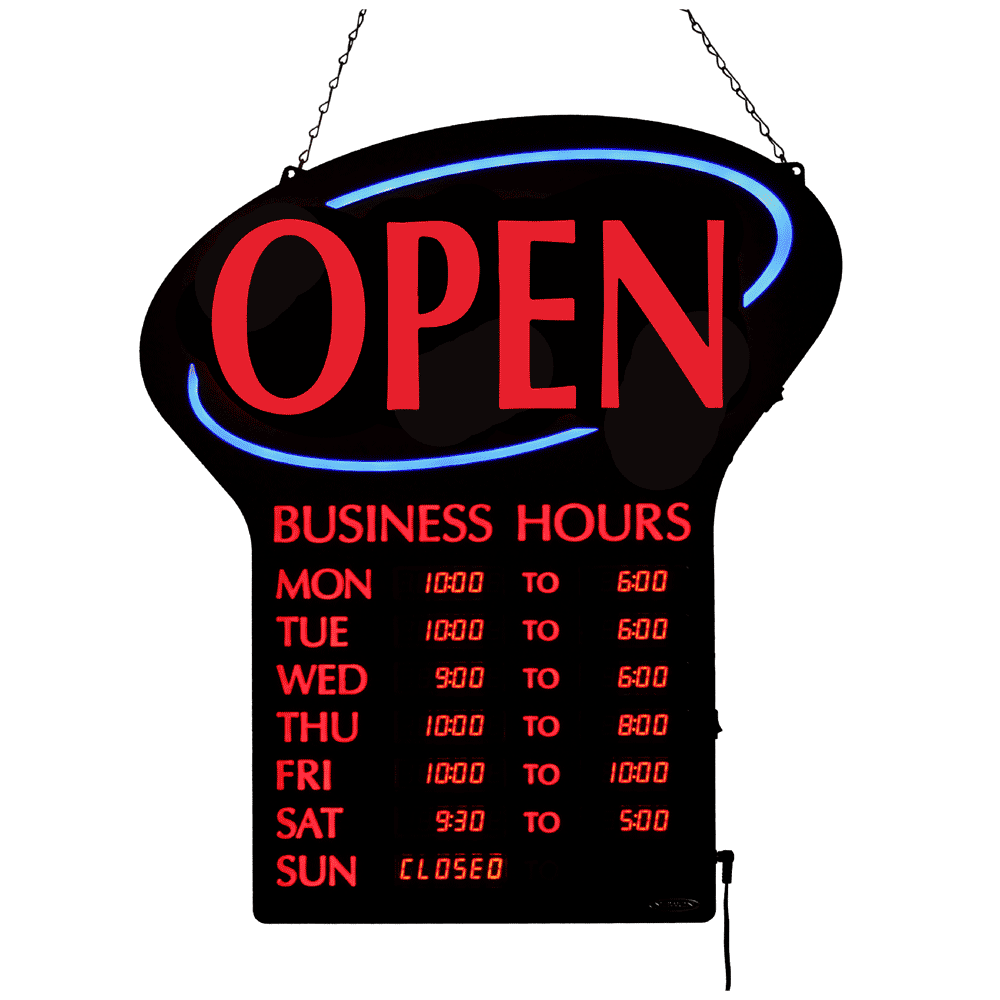 Open Business Hours Sign NHE 17841 Dining Hospitality Retail