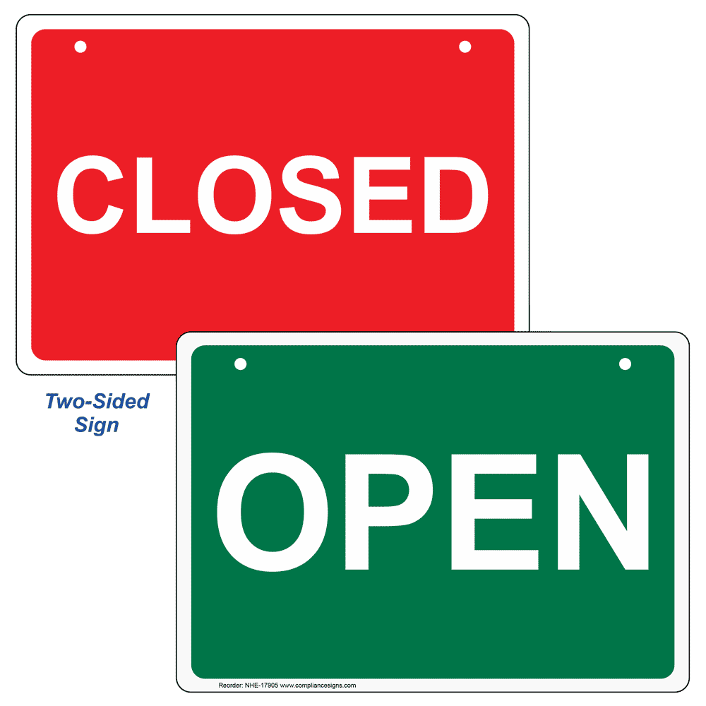 Open Closed Sign Red US Made