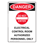 Portrait OSHA DANGER Electrical Sign With Symbol ODEP-25230