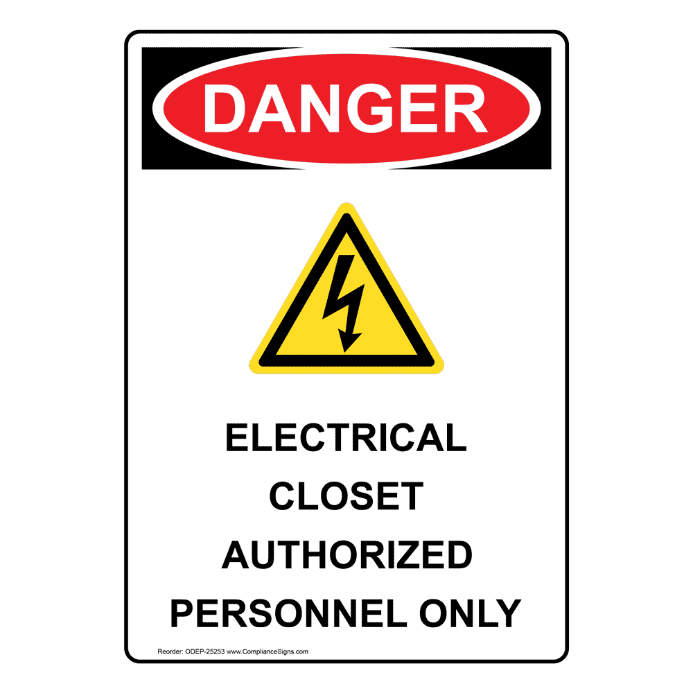 Vertical Rectangle White Electrical Sign - OSHA