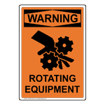 Portrait OSHA Rotating Equipment Sign With Symbol OWEP-9492