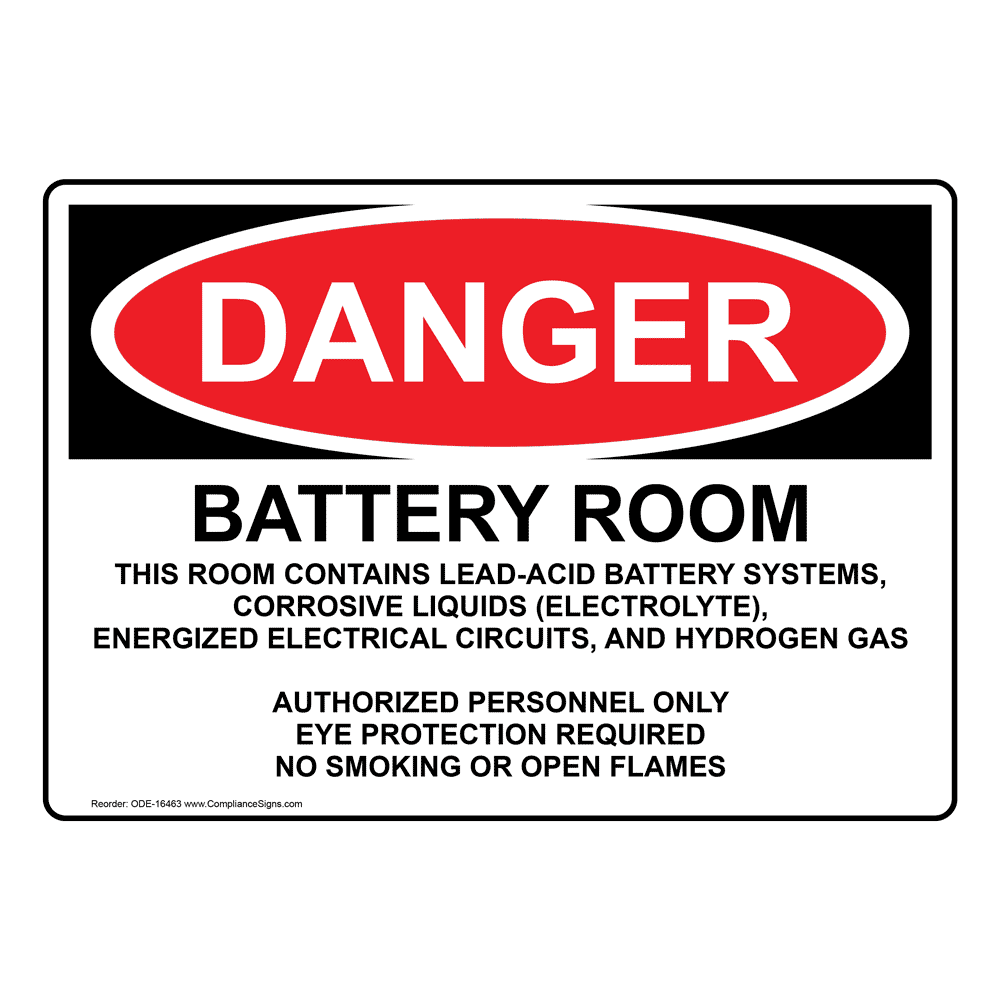 Danger Sign Battery Room Authorized Personnel Only Sign OSHA