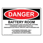 OSHA DANGER Battery Room Authorized Personnel Only Sign ODE-16463