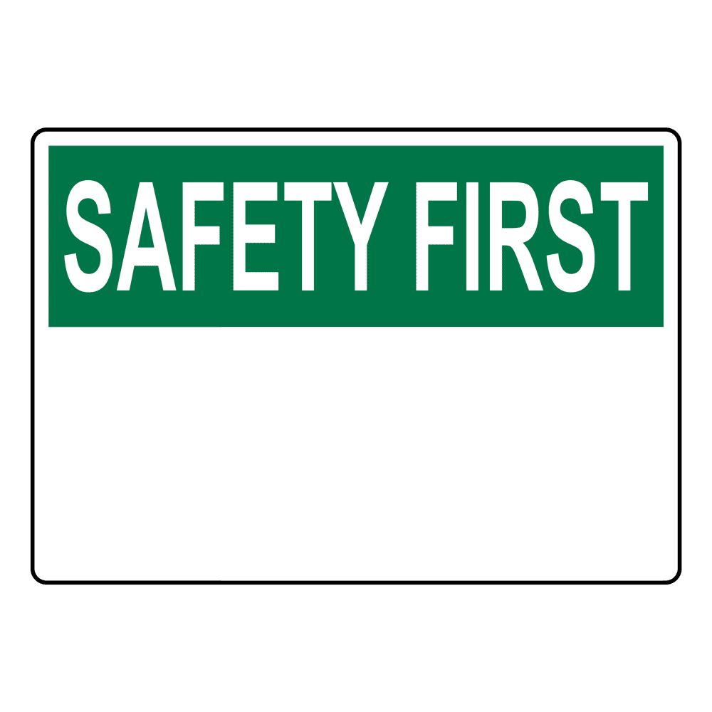 Legend SAFETY FIRST Black/Green on White 14 Length x 10 Height NMC SF174AB OSHA Sign Aluminum SAFETY IS EVERYBODYS JOB 