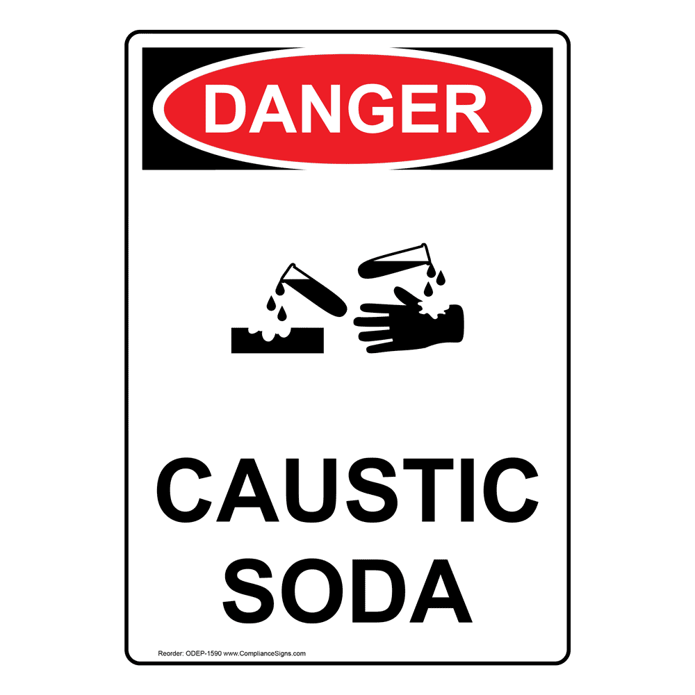 Caustic Soda Hazardous Material Sign - Claim Your 10% Discount